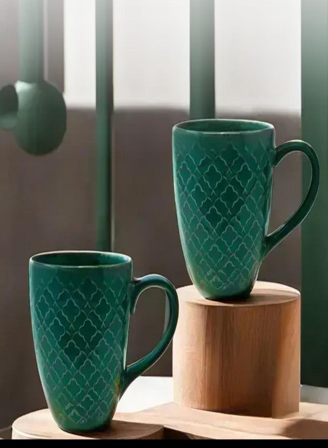 KITTENS Eco-Friendly Ceramic Coffee Mug Set of 2 - 330ml | Handcrafted Green Tea & Coffee Cups | Lead-Free, Microwave & Dishwasher Safe | Ideal Gift for Daily Use, Home & Office - Image 1